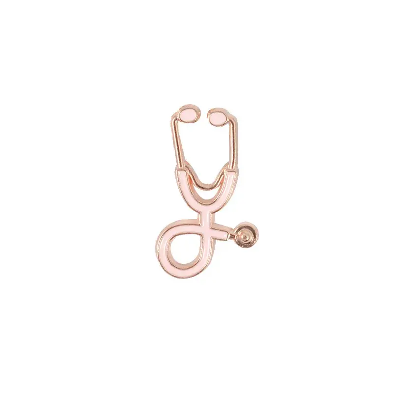 Stethoscope - Gold Pink Pin
