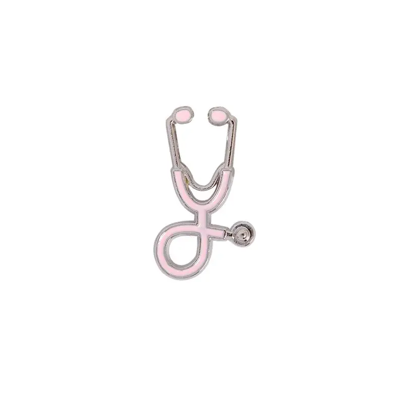 Stethoscope - Silver Pink pin