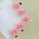 Pink Rose Baby Clips