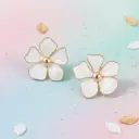White floral Stud 