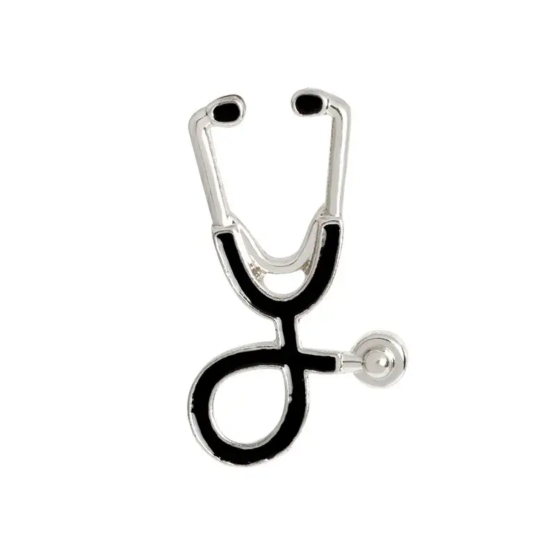 Stethoscope - Silver Black Pin