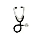 Stethoscope - Silver Black Pin
