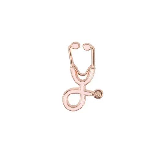 Stethoscope - Gold Pink Pin