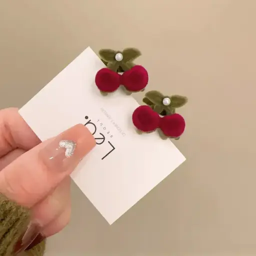 Soft Cherry Baby Clips