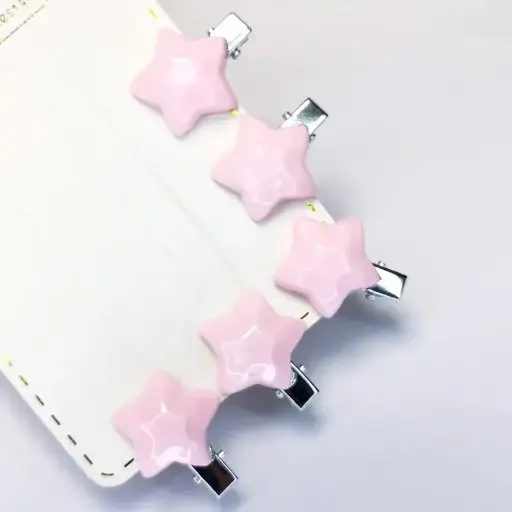 Pink Star Baby Clips