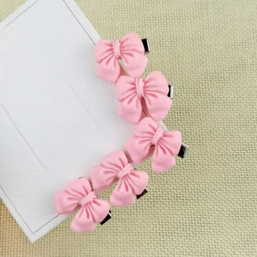 Pink Bow Small Baby Clips