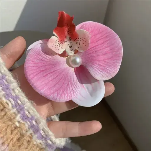 Orchid Pink White Gradient Hair Clip