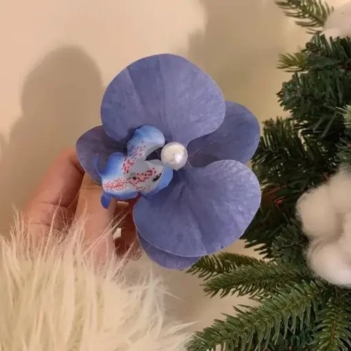 Orchid Dark Blue Hair Clip
